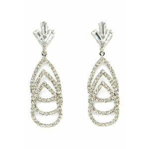 Cercei drop stratificati cu cristal imagine