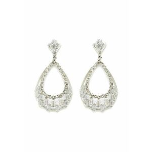 Cercei in forma de lacrima cu cristale imagine