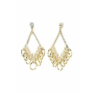 Cercei lungi cu cristale imagine