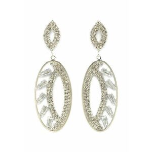 Cercei srop cu tija in forma ovala imagine