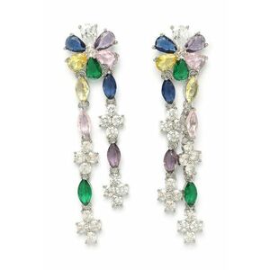 Cercei drop cu cristale multicolore imagine