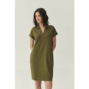 Rochie cu maneci scurte, model nou cu imprimeu si decolteu in V imagine