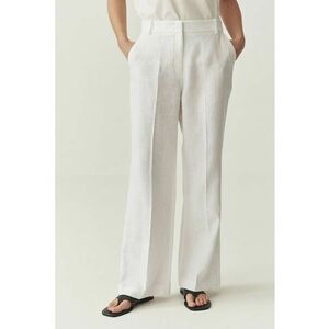 Pantaloni din amestec de in cu talie inalta imagine