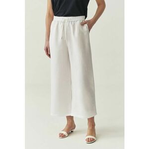 Pantaloni crop din amestec de in imagine