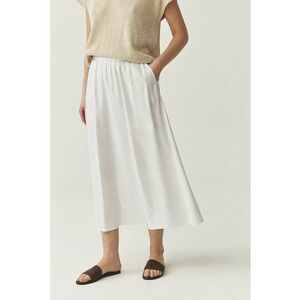 Fusta midi din amestec de in cu talie elastica imagine