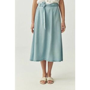 Fusta din lyocell si denim cu buzunare laterale imagine