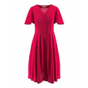 Rochie din amestec de in cu decolteu in V imagine