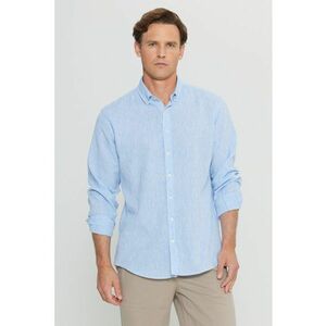 Camasa din amestec de in cu mansete cu nasturi imagine