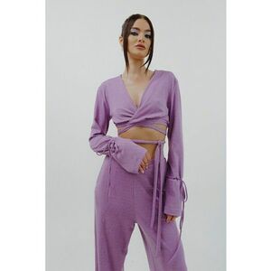 Bluza crop cu aspect lucios Stardust imagine