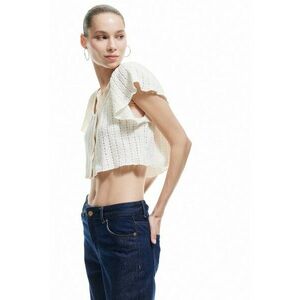 Bluza crop cu perforatii imagine