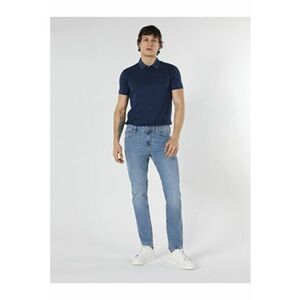 Blugi barbati - 44 Karl - Talie Joasa - Bumbac - Drepti - Albastru imagine