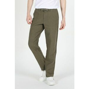 Pantaloni chino din in cu snur de ajustare in talie imagine
