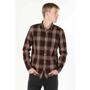 Camasa Cu Maneca Lunga De Barbati Bordo Regular Fit imagine