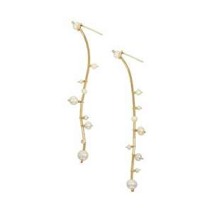 Cercei drop din aur filat de 14K/20 cu perle de apa dulce imagine