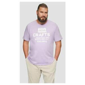 Big Sizes Tricou barbati big sizes cu imprimeu text si decolteu la baza gatului - Lila imagine