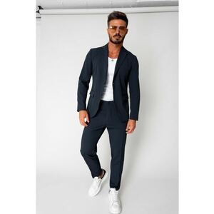 Costum sacou si pantalon lung Navy 17216 imagine