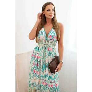 Rochie lunga din viscoza cu model halter - imagine