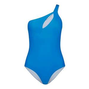 Costum de baie intreg cu decolteu pe un umar si model uni imagine