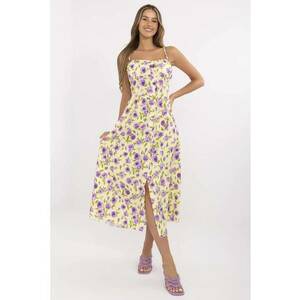 Rochie midi galben - poliester - imagine