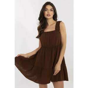 Rochie bumbac - maro - imagine