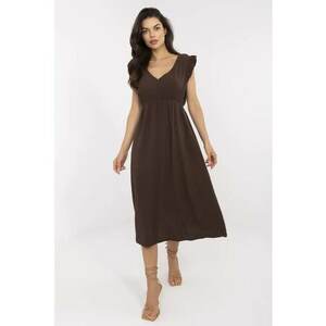 Rochie bumbac - maro - imagine