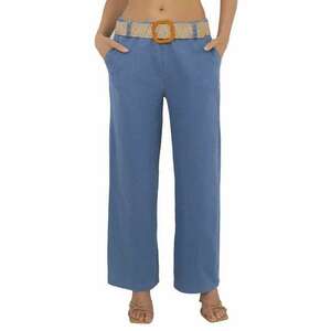 Pantaloni dama bumbac - albastru - imagine