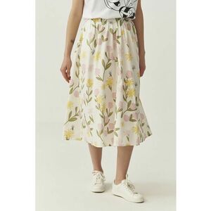 Fusta evazata cu model floral si talie elastica imagine