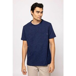 Tricou cu decolteu la baza gatului si buzunar aplicat pe piept Majda imagine