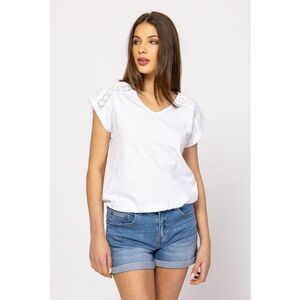 Tricou din bumbac cu decolteu in V Mudla imagine