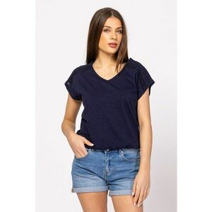 Tricou din bumbac cu decolteu in V Mudla imagine