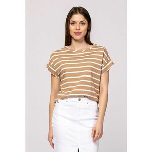 Tricou din amestec de bumbac si modal in dungi Millie imagine