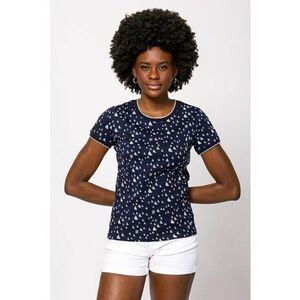 Tricou cu imprimeu si decolteu la baza gatului Metera imagine