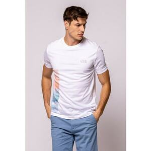 Tricou cu decolteu la baza gatului si imprimeu imagine