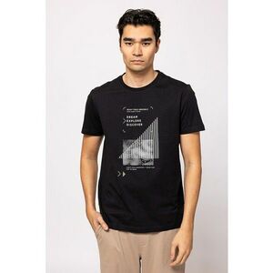 Tricou de bumbac cu text si imprimeu grafic Magro imagine