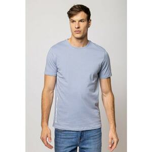 Tricou cu decolteu la baza gatului si model uni Means imagine