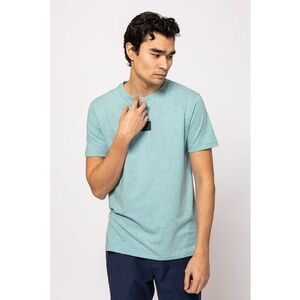 Tricou regular fit cu decolteu la baza gatului - Albastru glaciar imagine