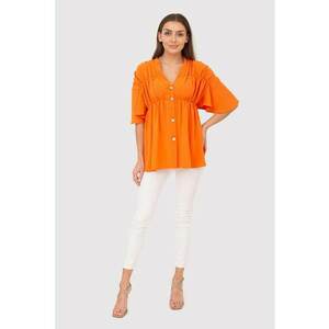 Camasa portocalie cu decolteu cu nasturi TA591 ORANGE imagine
