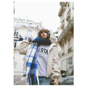 Fular in carouri cu franjuri Herlynia imagine