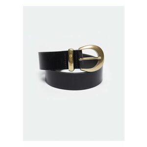 Curea dama model HELA BELT 906 S - neagra - din piele naturala - catarama aurie imagine