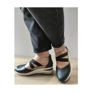 Pantofi Casual Dama D2411-03 Negri Cu Bej - Negru - imagine