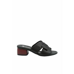 papuci de dama din piele cu curea fixa neagra R8759-01 imagine