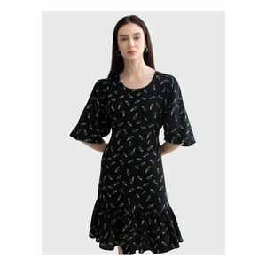 Rochie evazata cu imprimeu floral Bryana - Negru imagine