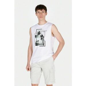 Top de bumbac cu imprimeu tropical imagine