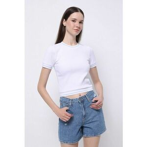 Tricou crop cu aspect striat imagine