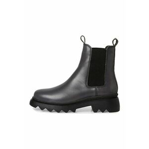 Ghete Chelsea din piele cu segmente elastice laterale imagine