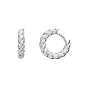 Cercei rotunzi discreti cu model impletit imagine