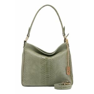 Geanta de piele cu bareta de umar si model crocodil Dania imagine