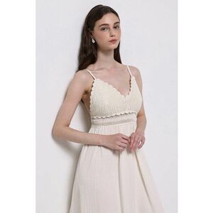 Rochie de bumbac cu croiala in A si bretele subtiri imagine