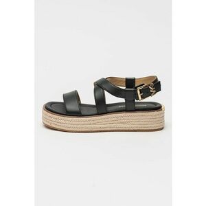 Sandale-espadrile din piele cu talpa flatform Lynn imagine
