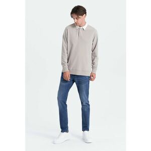 Bluza polo lejera de trening cu fenta cu nasturi imagine